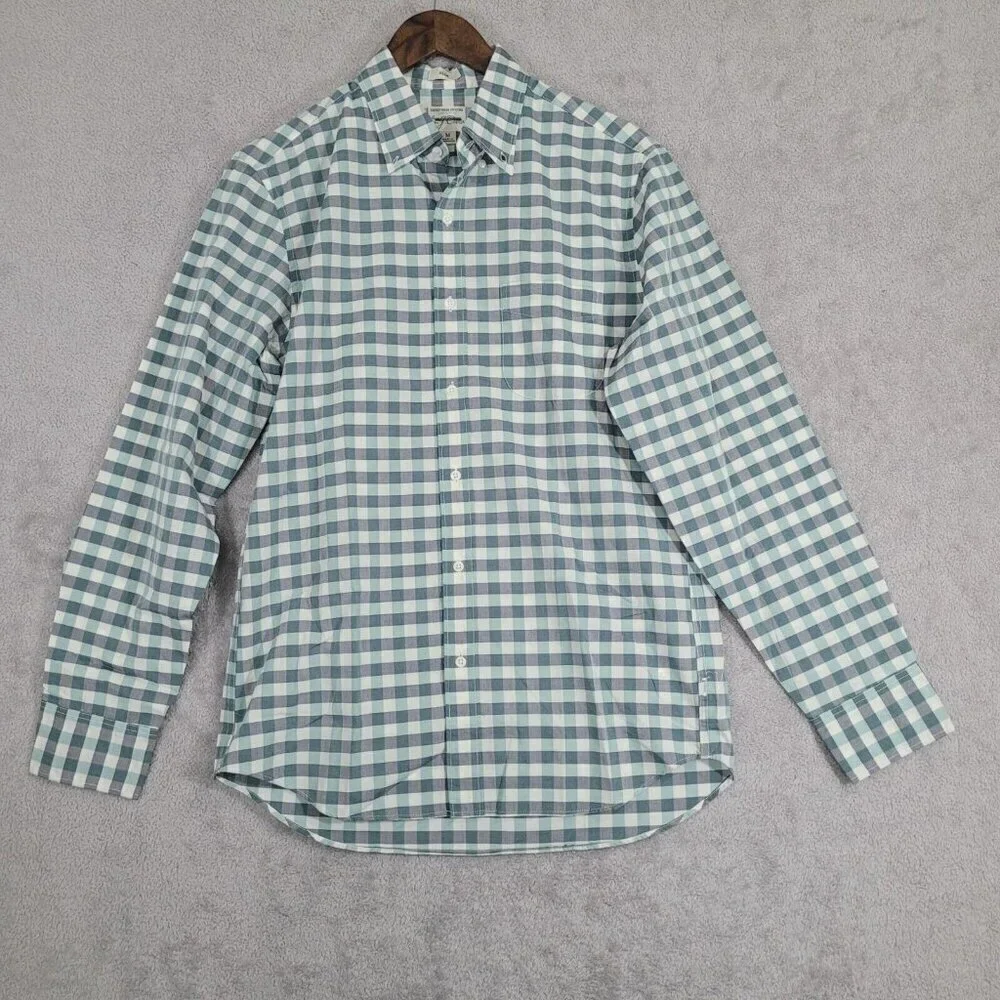NWOT J.Crew Mens Slim Fit Secret Wash Lightweight Button down Plaid Shirt M